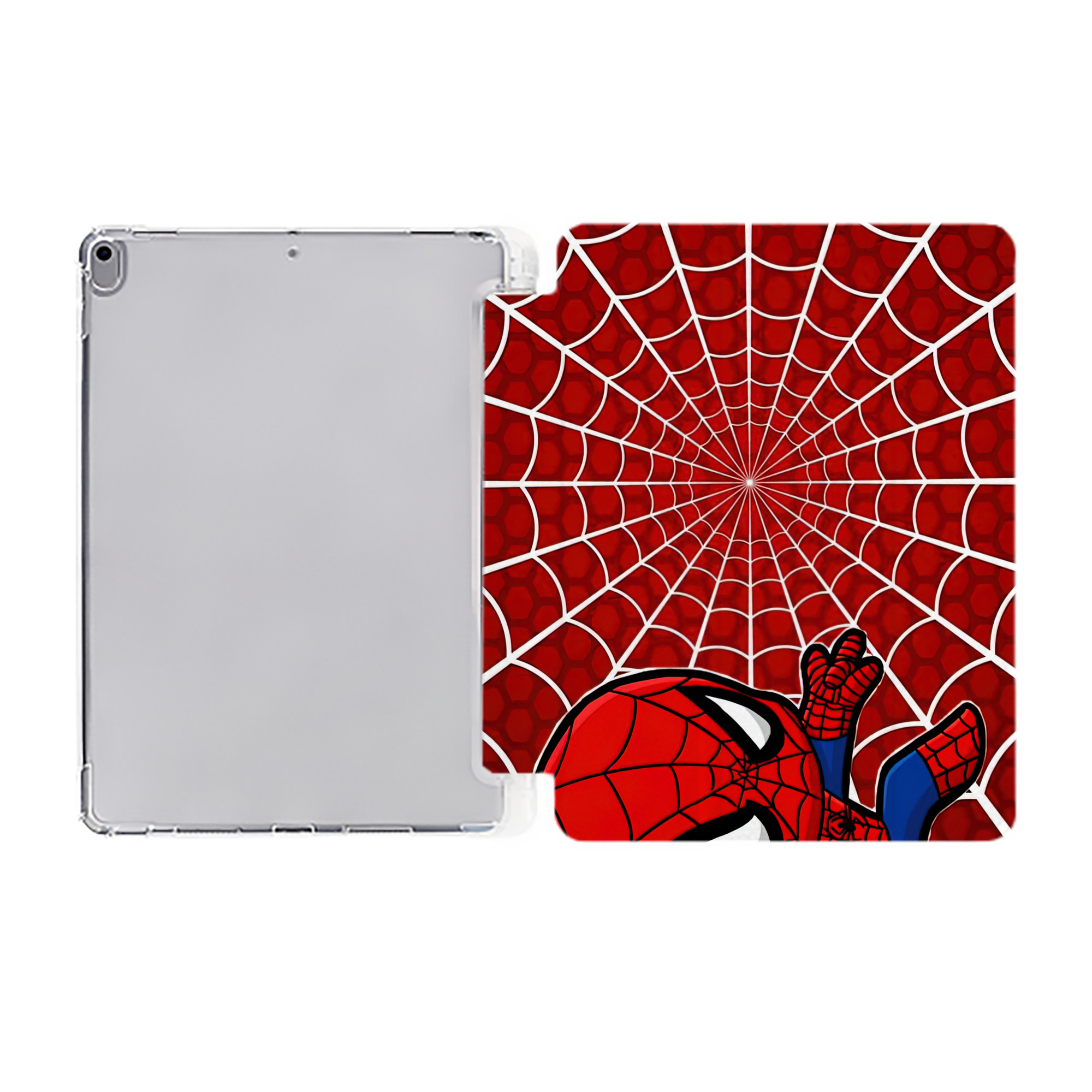 （画像用） Spider Man スパイダーマン IPad ケース ペン収納付き 三つ折りスタンド PUレザー×シリコン 対応機種9.5/10.5/10.9インチ